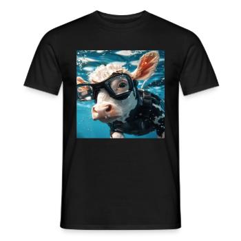 Kuh - Männer T-Shirt - Schwarz - Vorne - AI Model Male 178 light (178cm)