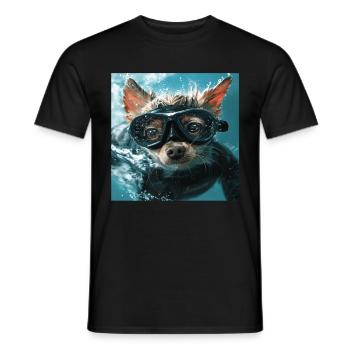 Chien - T-shirt homme - noir - Devant - AI Model Male 178 light (178cm)