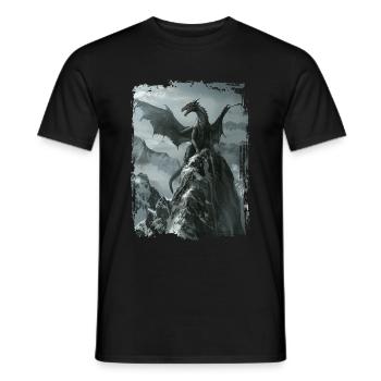 Drachen - Männer T-Shirt - Schwarz - Vorne - AI Model Male 178 light (178cm)