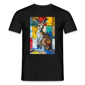 Kangaroo - Men's T-Shirt - black - Front - AI Model Male 178 light (178cm)