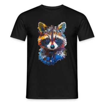 Raccoon - Men's T-Shirt - black - Front - AI Model Male 178 light (178cm)