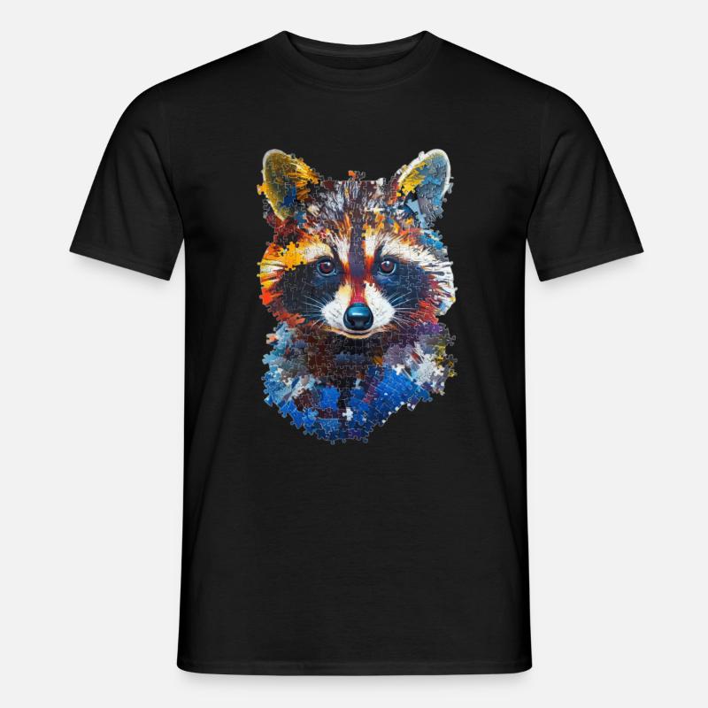 Waschbär - Männer T-Shirt - Schwarz