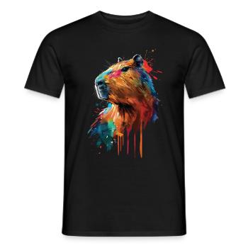 Wasserschwein - Männer T-Shirt - Schwarz - Vorne - AI Model Male 178 light (178cm)