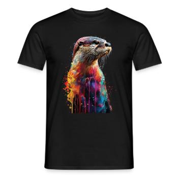 Otter - Männer T-Shirt - Schwarz - Vorne - AI Model Male 178 light (178cm)