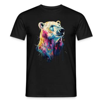 Polar bear - Men's T-Shirt - black - Front - AI Model Male 178 light (178cm)