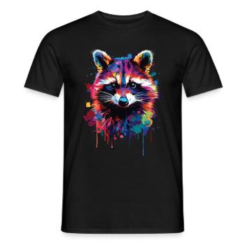 Raccoon - Men's T-Shirt - black - Front - AI Model Male 178 light (178cm)