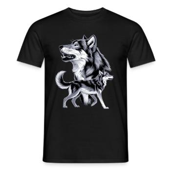 Wolf - Men's T-Shirt - black - Front - AI Model Male 178 light (178cm)