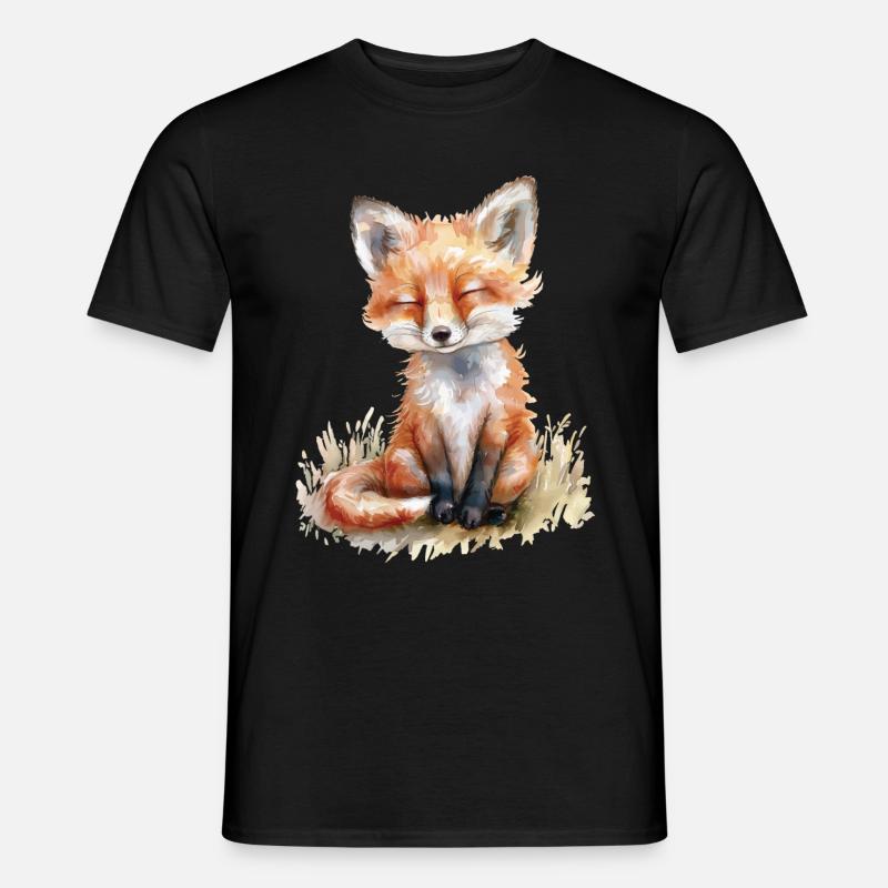 Fuchs - Männer T-Shirt - Schwarz