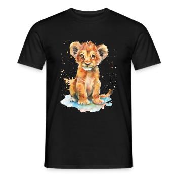 Löwe - Männer T-Shirt - Schwarz - Vorne - AI Model Male 178 light (178cm)