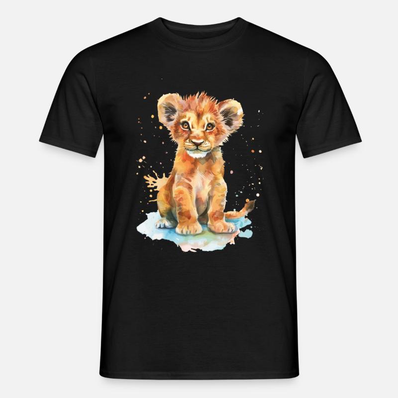 Löwe - Männer T-Shirt - Schwarz