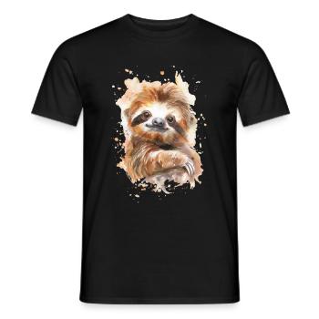 Faultier - Männer T-Shirt - Schwarz - Vorne - AI Model Male 178 light (178cm)