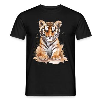 Tigre - T-shirt homme - noir - Devant - AI Model Male 178 light (178cm)