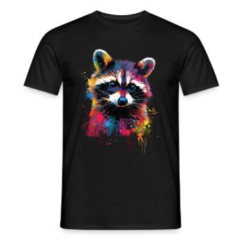 Raccoon - Men's T-Shirt - black - Front - AI Model Male 178 light (178cm)