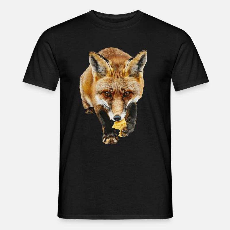 Fuchs - Männer T-Shirt - Schwarz