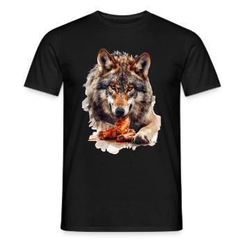 Wolf - Männer T-Shirt - Schwarz - Vorne - AI Model Male 178 light (178cm)