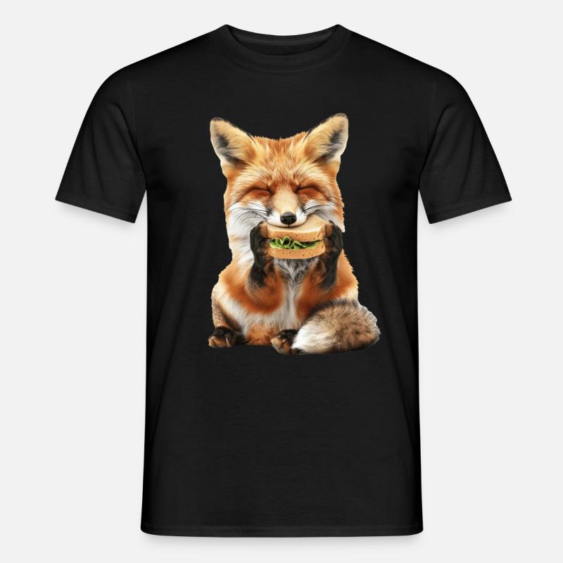Fuchs - Männer T-Shirt - Schwarz