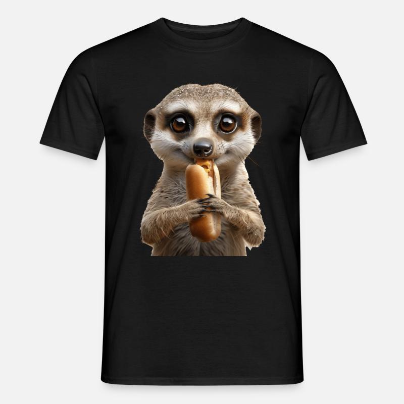 Erdmännchen - Männer T-Shirt - Schwarz