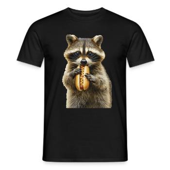 Raccoon - Men's T-Shirt - black - Front - AI Model Male 178 light (178cm)