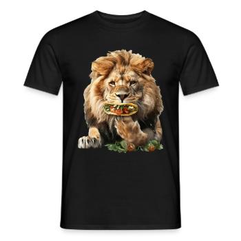 Löwe - Männer T-Shirt - Schwarz - Vorne - AI Model Male 178 light (178cm)