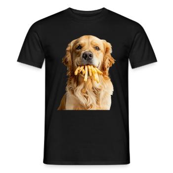 Golden Retriever - T-shirt uomo - nero - Fronte - AI Model Male 178 light (178cm)