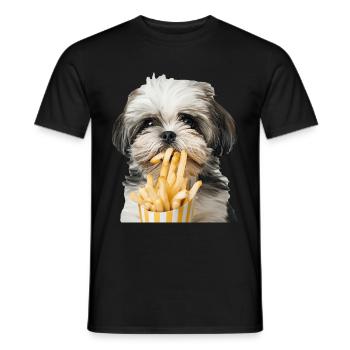 Shih Tzu - T-shirt homme - noir - Devant - AI Model Male 178 light (178cm)