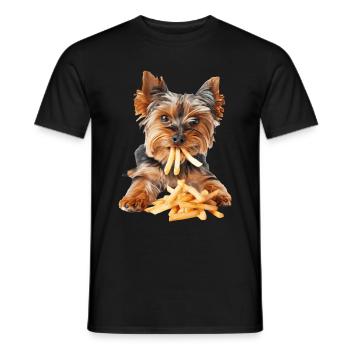 Yorkshire Terrier - Männer T-Shirt - Schwarz - Vorne - AI Model Male 178 light (178cm)