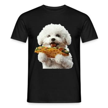 Bichon Frise - Männer T-Shirt - Schwarz - Vorne - AI Model Male 178 light (178cm)
