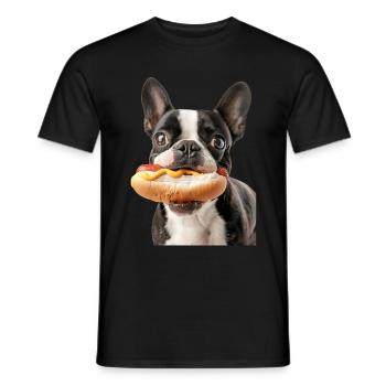 Boston Terrier - T-shirt homme - noir - Devant - AI Model Male 178 light (178cm)