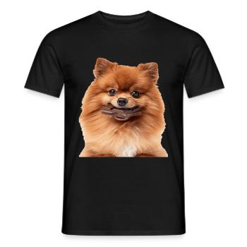 Dwarf spitz - Men's T-Shirt - black - Front - AI Model Male 178 light (178cm)