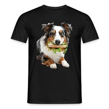 Australischer Schäferhund - Männer T-Shirt - Schwarz - Vorne - AI Model Male 178 light (178cm)
