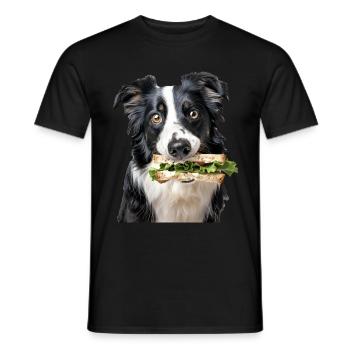 Border Collie - Men's T-Shirt - black - Front - AI Model Male 178 light (178cm)