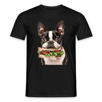Boston Terrier - Männer T-Shirt - Schwarz - Vorne - AI Model Male 178 light (178cm)