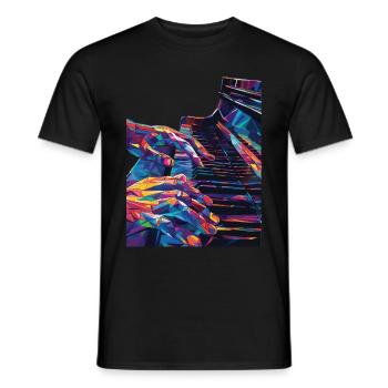 Piano - T-shirt homme - noir - Devant - AI Model Male 178 light (178cm)