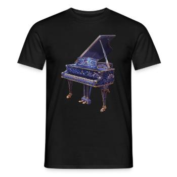 Piano - T-shirt homme - noir - Devant - AI Model Male 178 light (178cm)