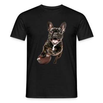 Bouledogue français - T-shirt homme - noir - Devant - AI Model Male 178 light (178cm)