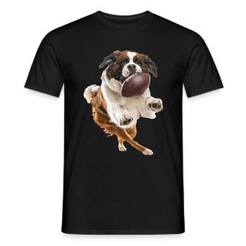 Saint Bernard - Men's T-Shirt - black - Front - AI Model Male 178 light (178cm)