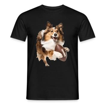 Shetland Sheepdog - Men's T-Shirt - black - Front - AI Model Male 178 light (178cm)