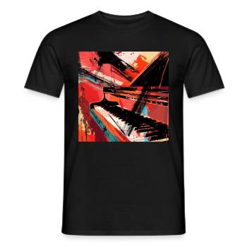 Piano - Men's T-Shirt - black - Front - AI Model Male 178 light (178cm)