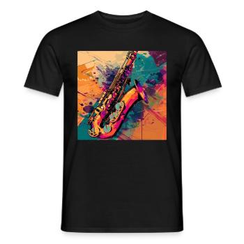 Saxophone - T-shirt homme - noir - Devant - AI Model Male 178 light (178cm)