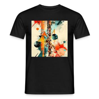 Transverse flute - Men's T-Shirt - black - Front - AI Model Male 178 light (178cm)