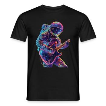Astronaut Guitar - Men's T-Shirt - black - Front - AI Model Male 178 light (178cm)