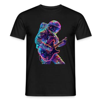 Astronaut Guitar - Men's T-Shirt - black - Front - AI Model Male 178 light (178cm)