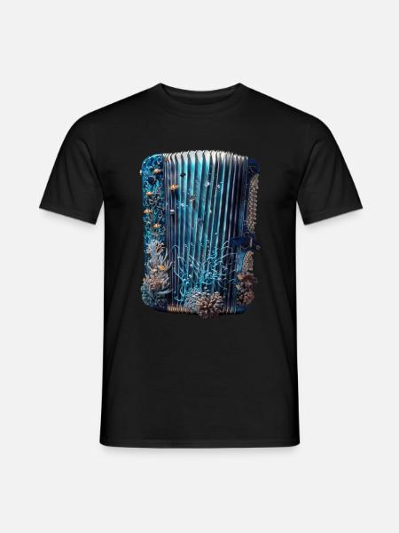 Fish Accordion - Men's T-Shirt - black