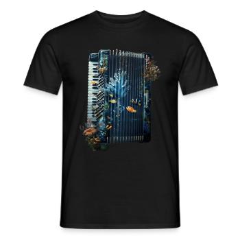 Fisch Akkordeon - Männer T-Shirt - Schwarz - Vorne - AI Model Male 178 light (178cm)