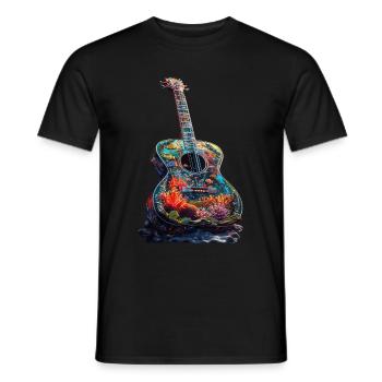 Guitare Poisson - T-shirt homme - noir - Devant - AI Model Male 178 light (178cm)