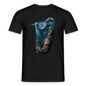 Fisch Harfe - Männer T-Shirt - Schwarz - Vorne - AI Model Male 178 light (178cm)