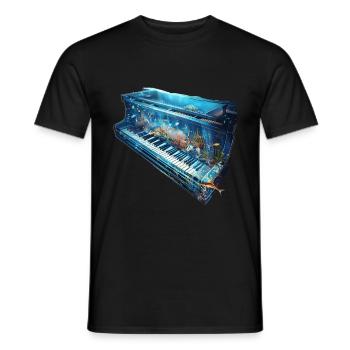 Fish Piano - Men's T-Shirt - black - Front - AI Model Male 178 light (178cm)