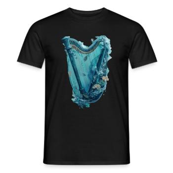 Fisch Harfe - Männer T-Shirt - Schwarz - Vorne - AI Model Male 178 light (178cm)
