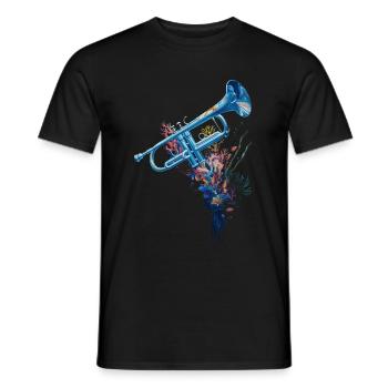 Fish Trumpet - Men's T-Shirt - black - Front - AI Model Male 178 light (178cm)