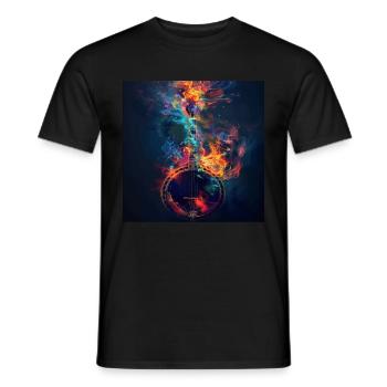 Banjo - Männer T-Shirt - Schwarz - Vorne - AI Model Male 178 light (178cm)